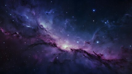 Fototapeta premium Vast Colorful Galaxy Space Scene with Bright Stars and Nebula in Deep Space