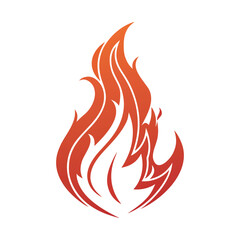 Vivid stylized flame design, perfect for fire-themed art, logos, or dynamic decorations.