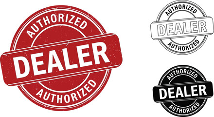 Authorized dealer stamp vector graphic design element for business promotion and marketing material use