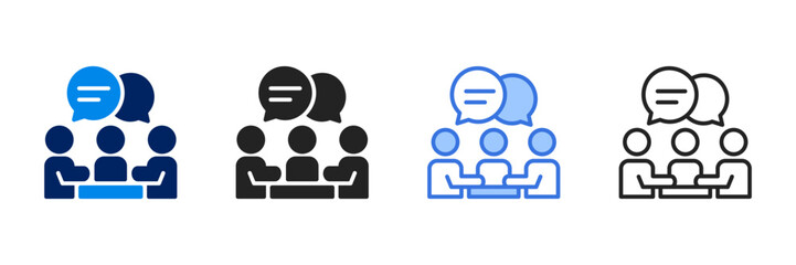 Meeting  Icon Set Different Style Collection 