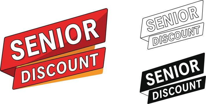 Senior discount promotion vector illustration for advertising and marketing campaigns design element