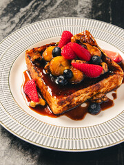 Chinese-dessert-blueberries-strawberries-close-up
