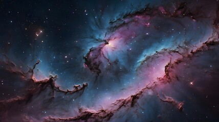 Colorful Galaxy Nebula in Deep Space with Stars and Cosmic Clouds
