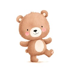 Obraz premium Cute Cartoon Bear Character Smiling with Playful Expression
