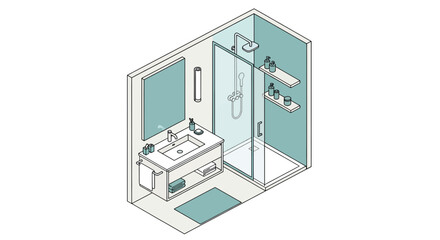 modern bathroom with shower and sink