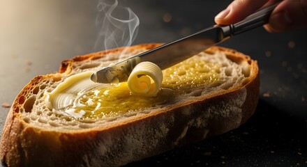 Spreading Butter on Steaming Toast
