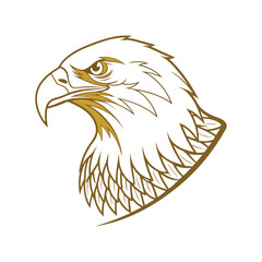 Obraz premium An elegant line art illustration of an eagle head. A vector logo or mascot symbolizing power, freedom, and strength. Isolated on white background. 