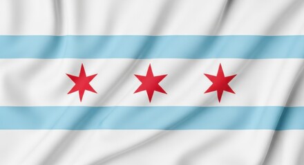 Naklejka premium The City of Chicago Flag A Symbol of History and Identity for the Windy City
