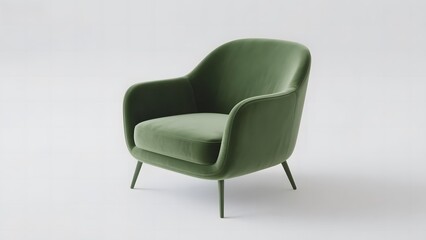 Modern Green Velvet Armchair with Sleek Design