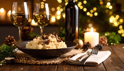 Obraz premium Aromatic Truffle Risotto Festive Dinner