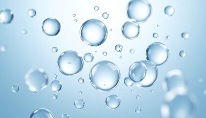 Abstract image of many translucent blue bubbles