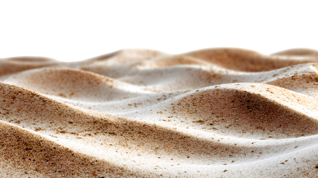 Serene Sand Dunes Landscape with Soft Shadows on Transparent Background for Desert Designs