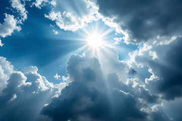 Divine Light Bursting Through Clouds Faith Hope Heaven Spirituality
