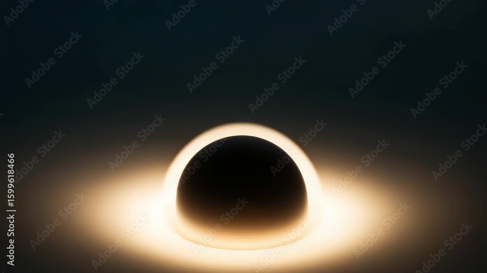 Poster abstract glowing light sphere, modern design element with soft light on dark background.