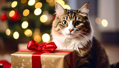 Cat Christmas Gift Home.