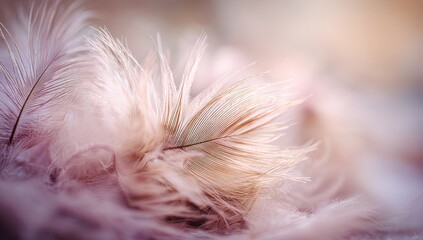 Obraz premium Delicate feathers in soft pastel hues.