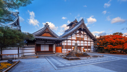 Scenic view of  Tenryuji temple with beautiful foliage in autumn in Kyoto, Japan