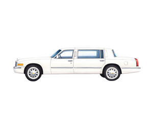 Classic white limousine side view illustration