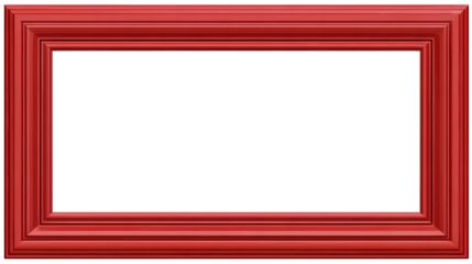 Red frame with for creative design work isolated on transparent background