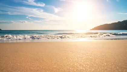 Sunny Beach Sunset Seascape.