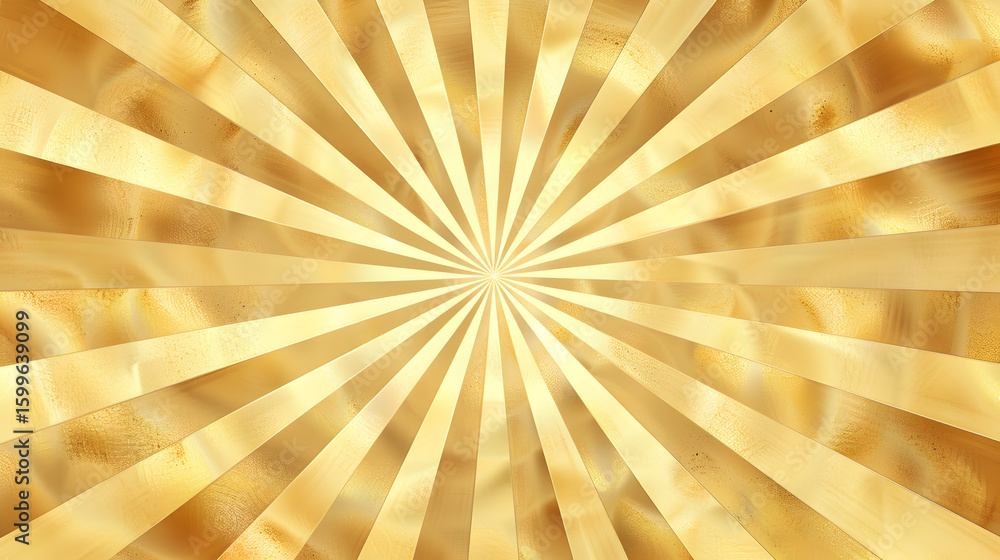 Poster golden burst background with radial lines emanating from a central point