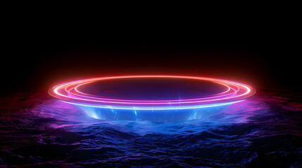 Illuminated Sci-Fi Portal on a Textured Surface, Immersive and Mysterious Scene