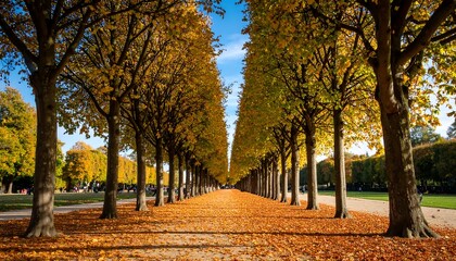 Fototapeta premium Autumnal tree-lined path