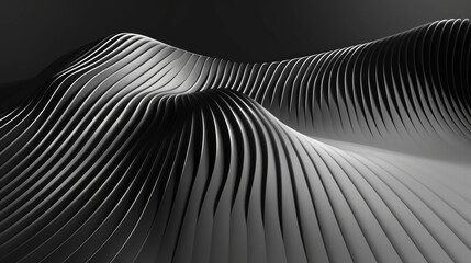 Abstract geometric shapes with transparent overlapping lines on a white background. Background image of line art with monochrome filter. Digital art for modern and minimalistic design. AIG51.