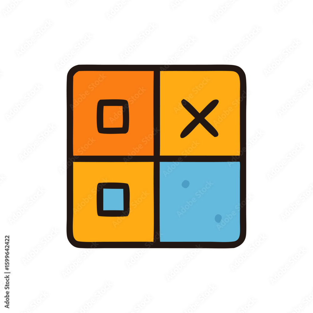 Aufkleber colorful geometric pattern with checkmarks and boxes.