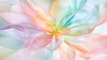 Pastel spectrum floral illustration: Gentle hues in ethereal flower design