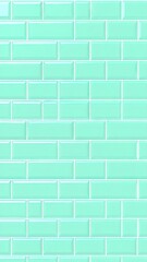 Vertical Arrangement Of Glossy Mint Subway Tiles Creating A Repeating Geometric Pattern