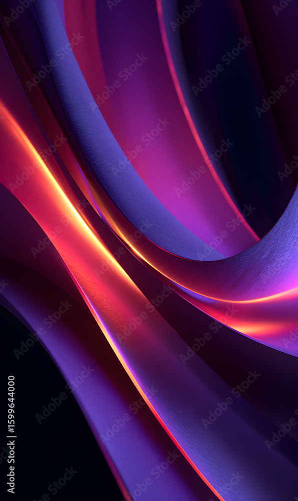 Aufkleber captivating purple and red gradient abstract waves flowing seamlessly with light streaks modern arti