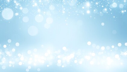 Fototapeta premium Light-blue background with shimmering, sparkling, and soft-focus circles and stars
