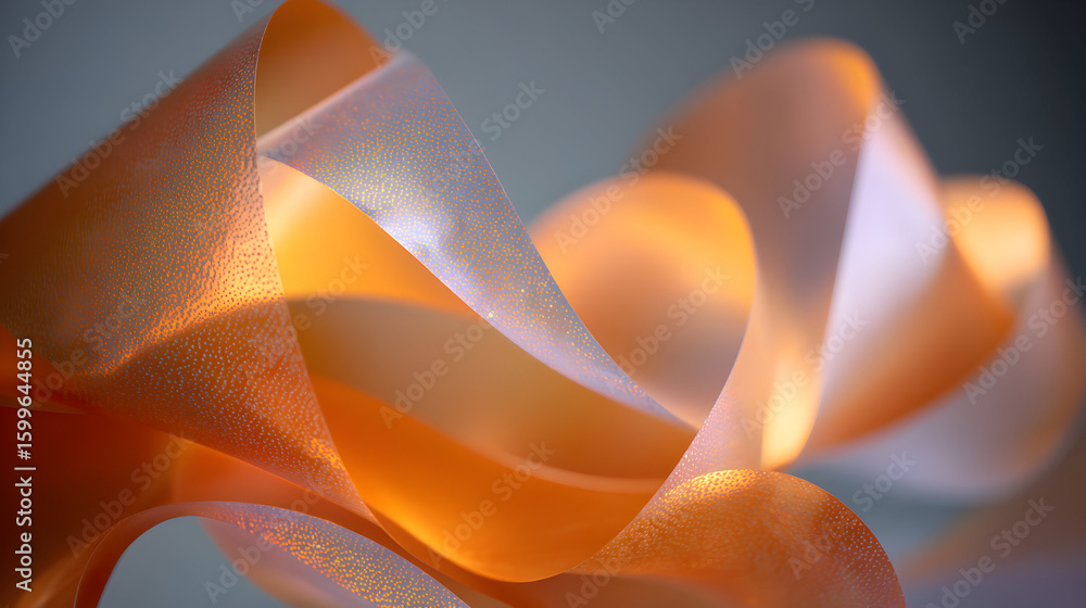 Aufkleber entwined peach ribbons of textured luminosity creating an abstract dance of light and shadows ideal 