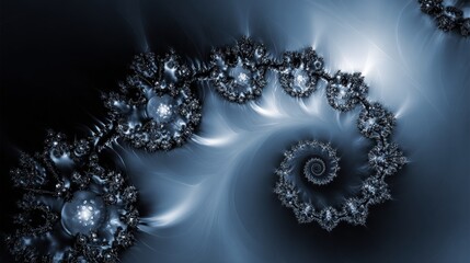 Abstract Spiral Design In Dark Blues And Grays