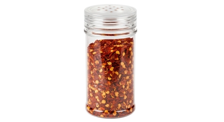 Crushed Red Pepper Flakes in Clear Spice Jar with Dispenser Cap