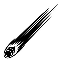 Fireball Meteor Shower, vector silhouette