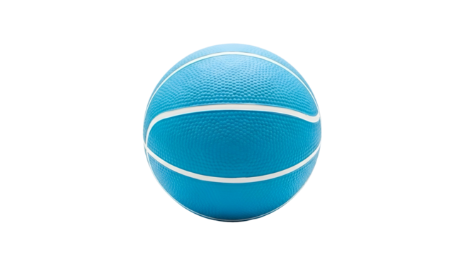 Blue Basketball Sits Isolated on Transparent Background in Studio Lighting Style - Powered by Adobe