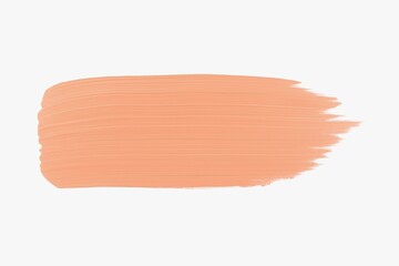 watercolor brush strokes. Peach color brush stroke on white background.