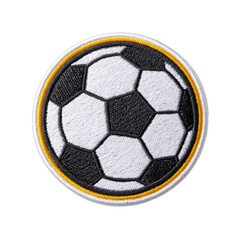 Classic soccer ball, black and white hexagonal pattern, perfect for sports related designs, playful and energetic vibe. Isolated on white background or PNG