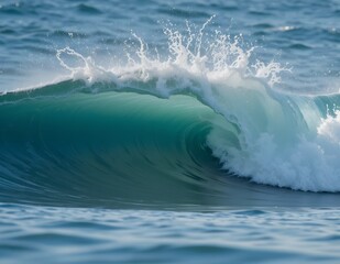 Obraz premium Powerful Ocean Wave Curling with Splash