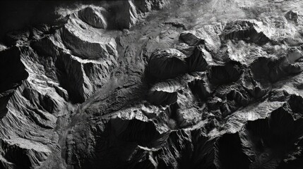 Abstract Snowy Mountain Range Landscape