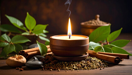 Scented Candle with Spa Relaxation.