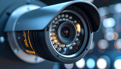 Security Camera Closeup with Night Vision.