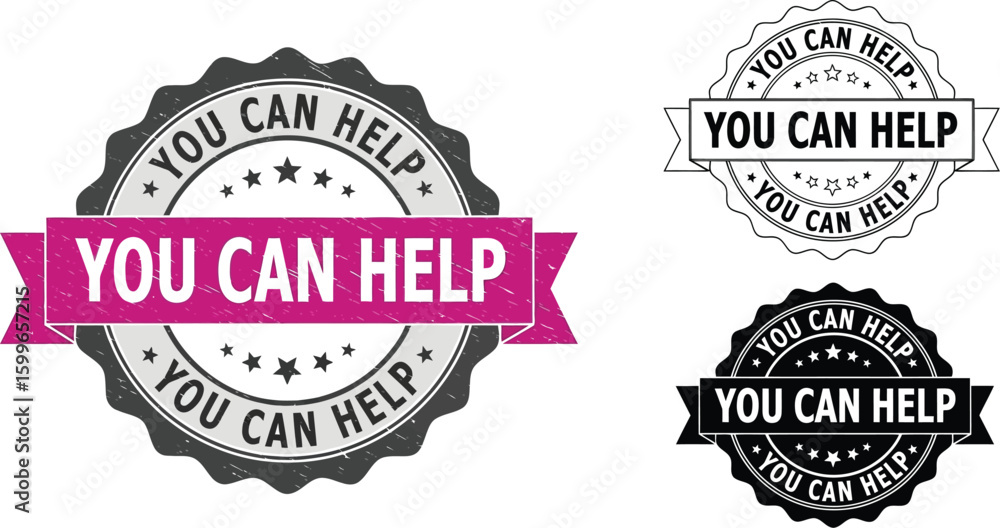 Fototapete you can help seals vector illustration badge design element template for graphic resource needs edit