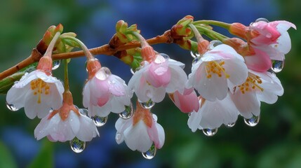 Cherry Blossom Raindrops - Spring Flowers, Nature Bloom