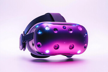 Black VR Headset on White Background

