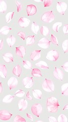 Watercolor Petals Floating Against A Pale Gray Background Artistic Floral Design