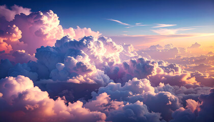 Sunset Cloudscape Aerial View.