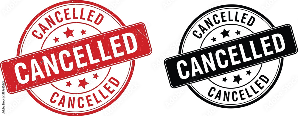 Poster cancelled stamp vector image for graphic design projects and business presentations and marketing us